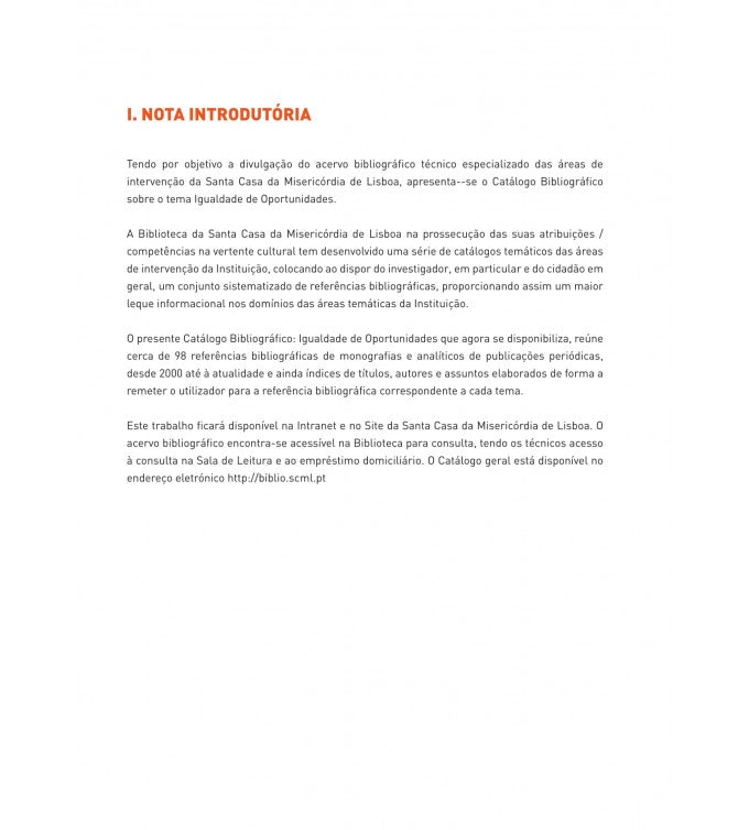 Equal opportunities: bibliographic catalog