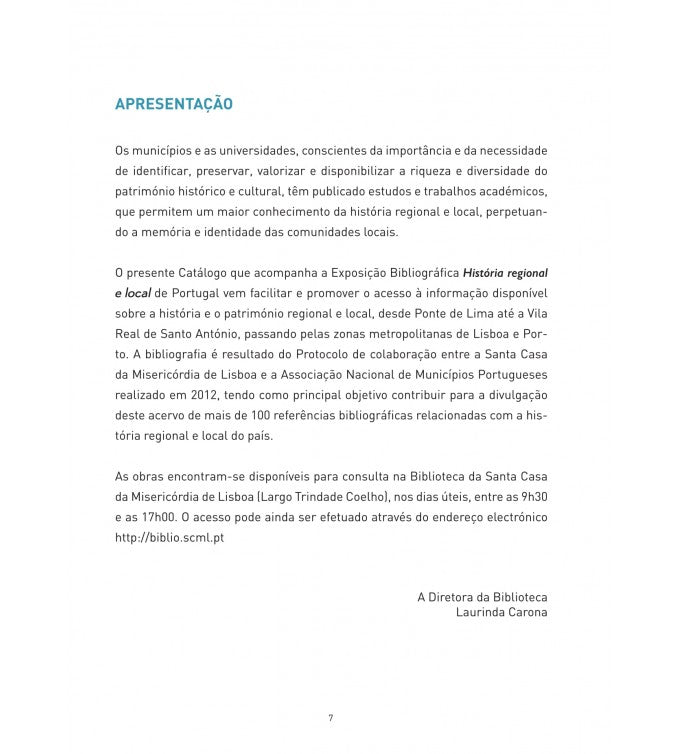 História regional e local: catálogo bibliográfico