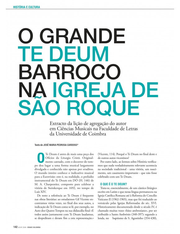 Artigo: O grande te deum Barroco na igreja de São Roque