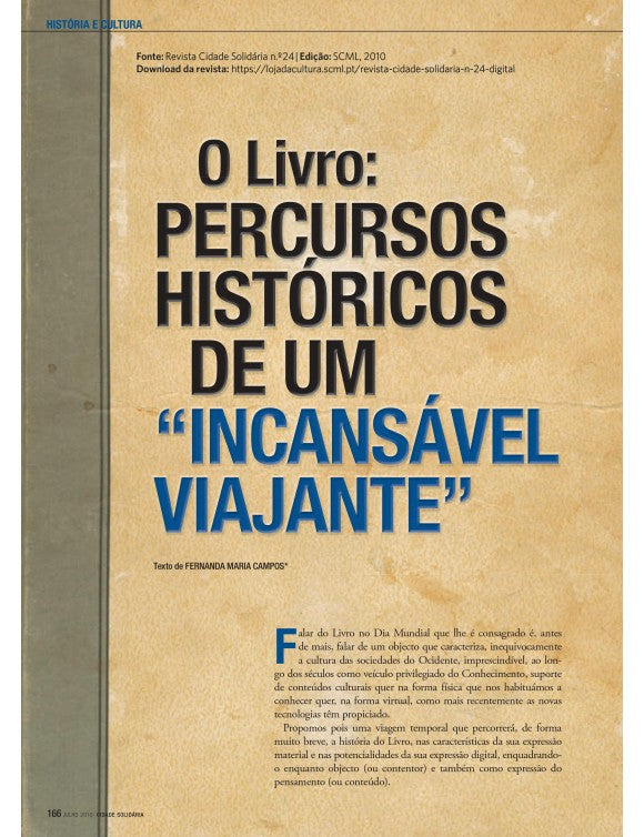 Artigo: o livro: percursos históricos de um "incansável viajante"