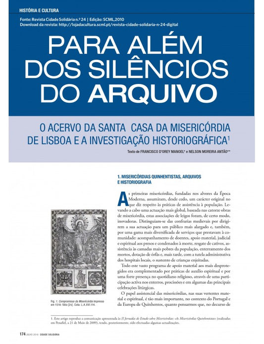 Article: Beyond the silence of the archives - The Santa Casa da Misericórdia de Lisboa collection and historiographic research