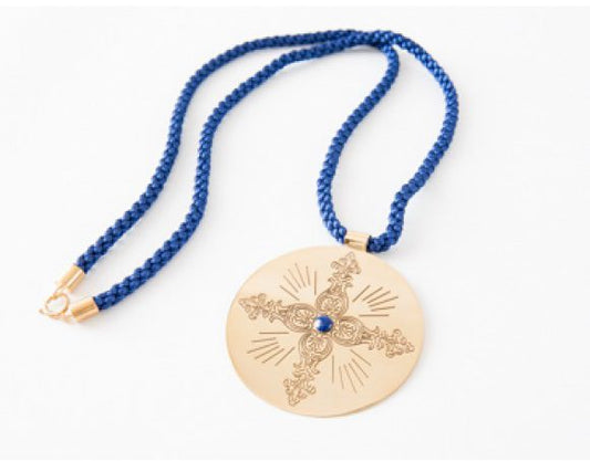 Shiny brass medallion