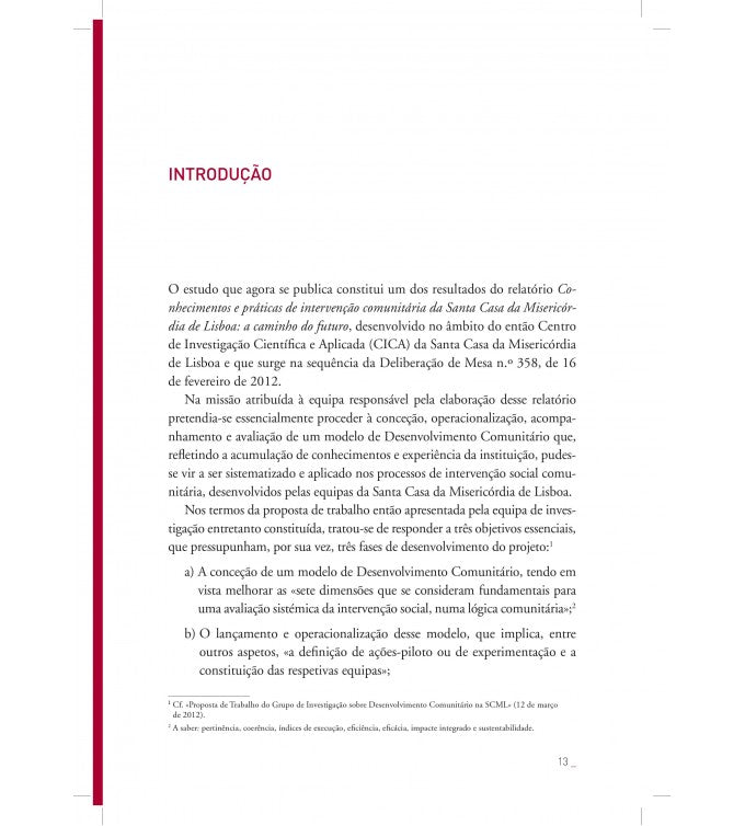 Community Intervention: knowledge and practices of the Santa Casa da Misericórdia de Lisboa