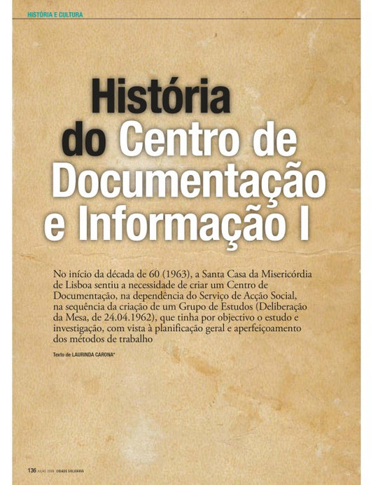 Artigo: História do centro de documentação e informação I