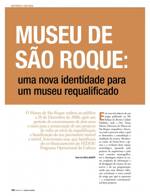 Artigo: Museu de São Roque requalificado